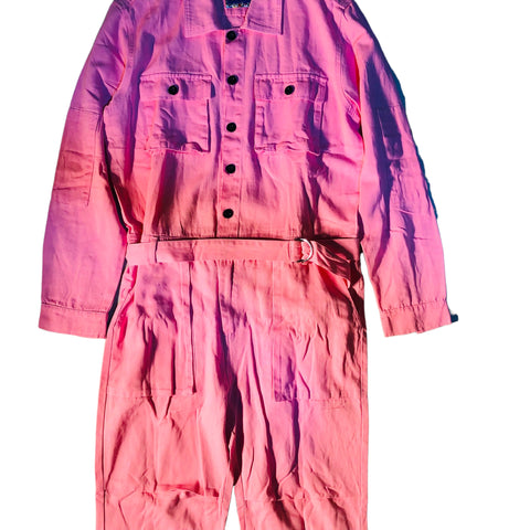 Pink Cargo Jumpsuit