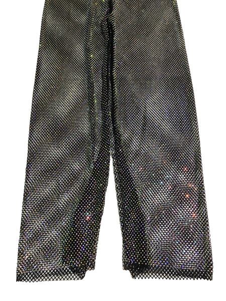 Holographic Jewelled Mesh Pant