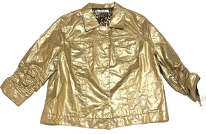 Golden Jacket with Cheetah Print Inside