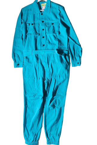 LAST ONE Teal Cargo Jumpsuit