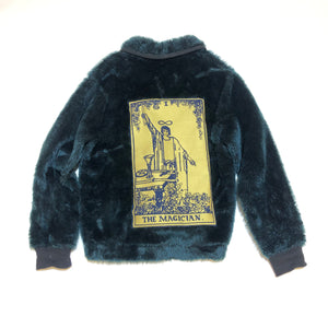 Vintage Rework By Tooth and Claw Teal Faux Fur Jacket