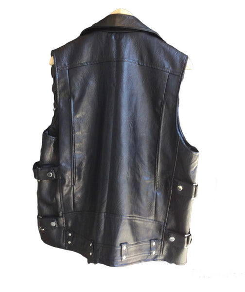 Faux Leather Biker Vest