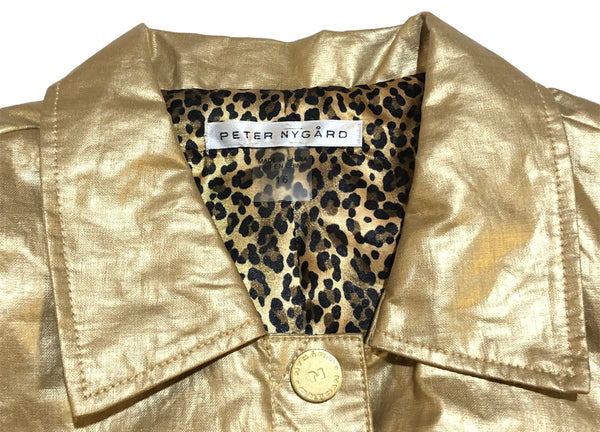 Golden Jacket with Cheetah Print Inside